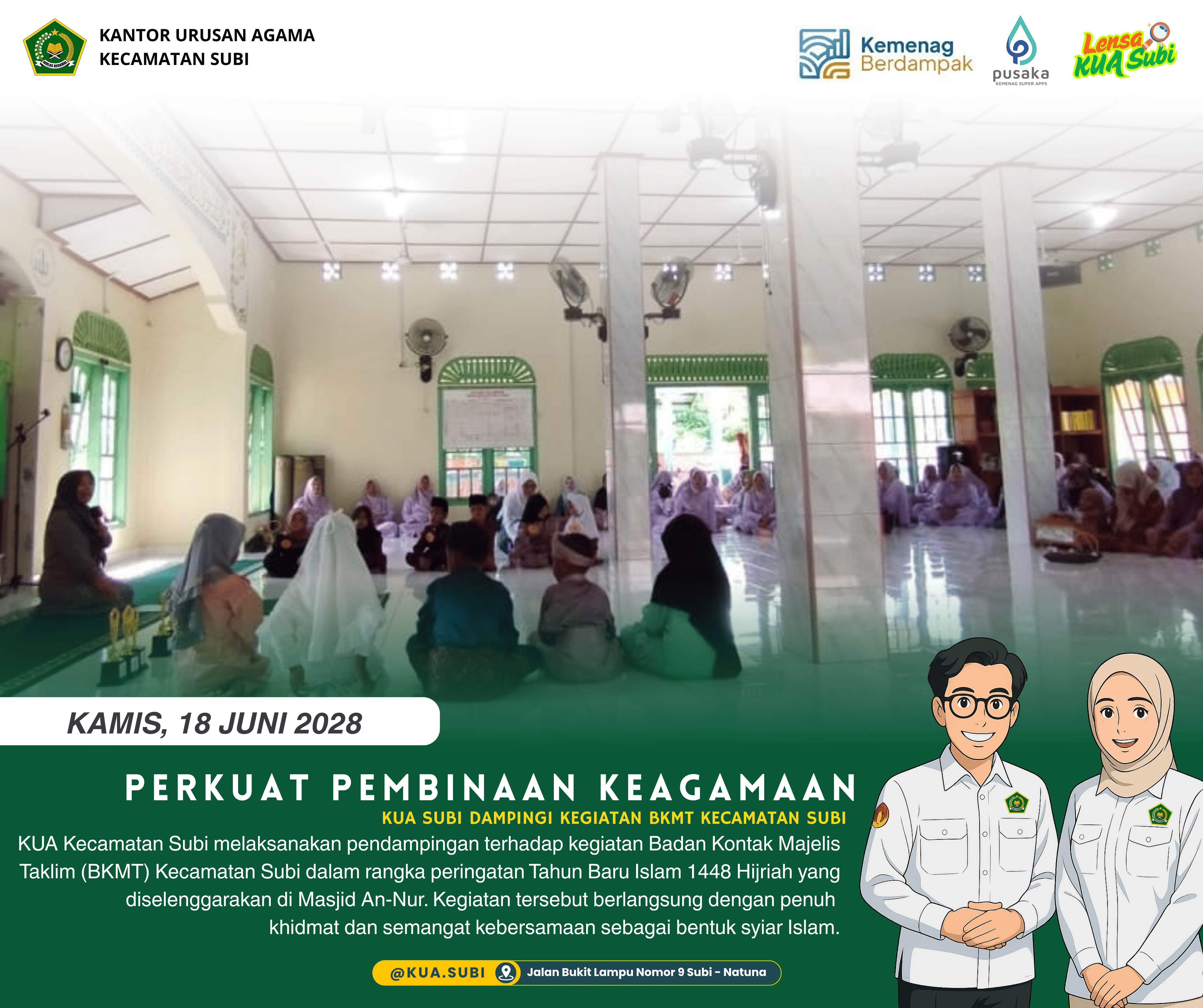 KUA Subi Dampingi BKMT Kecamatan Subi Semarakkan Peringatan Tahun Baru Islam 1448 H